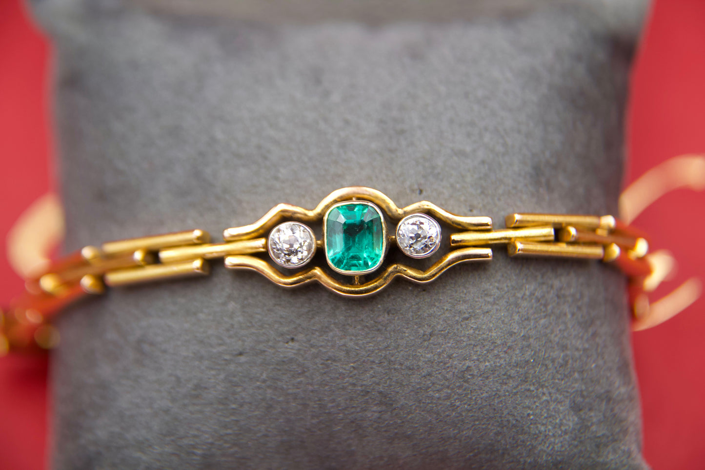 Bracciale Liberty con smeraldo e diamanti