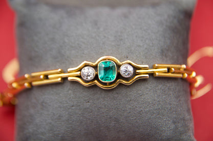 Bracciale Liberty con smeraldo e diamanti