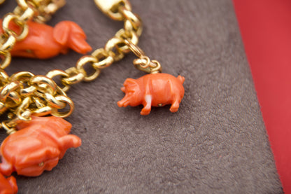 Bracciale vintage con charms animalier