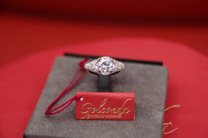 Anello solitario Stile Art Decò