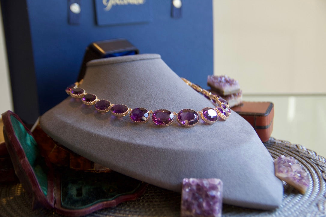 Collana Riviere di ametiste in oro rosa