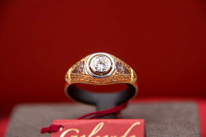 Anello solitario UNISEX "Art Nouveau"