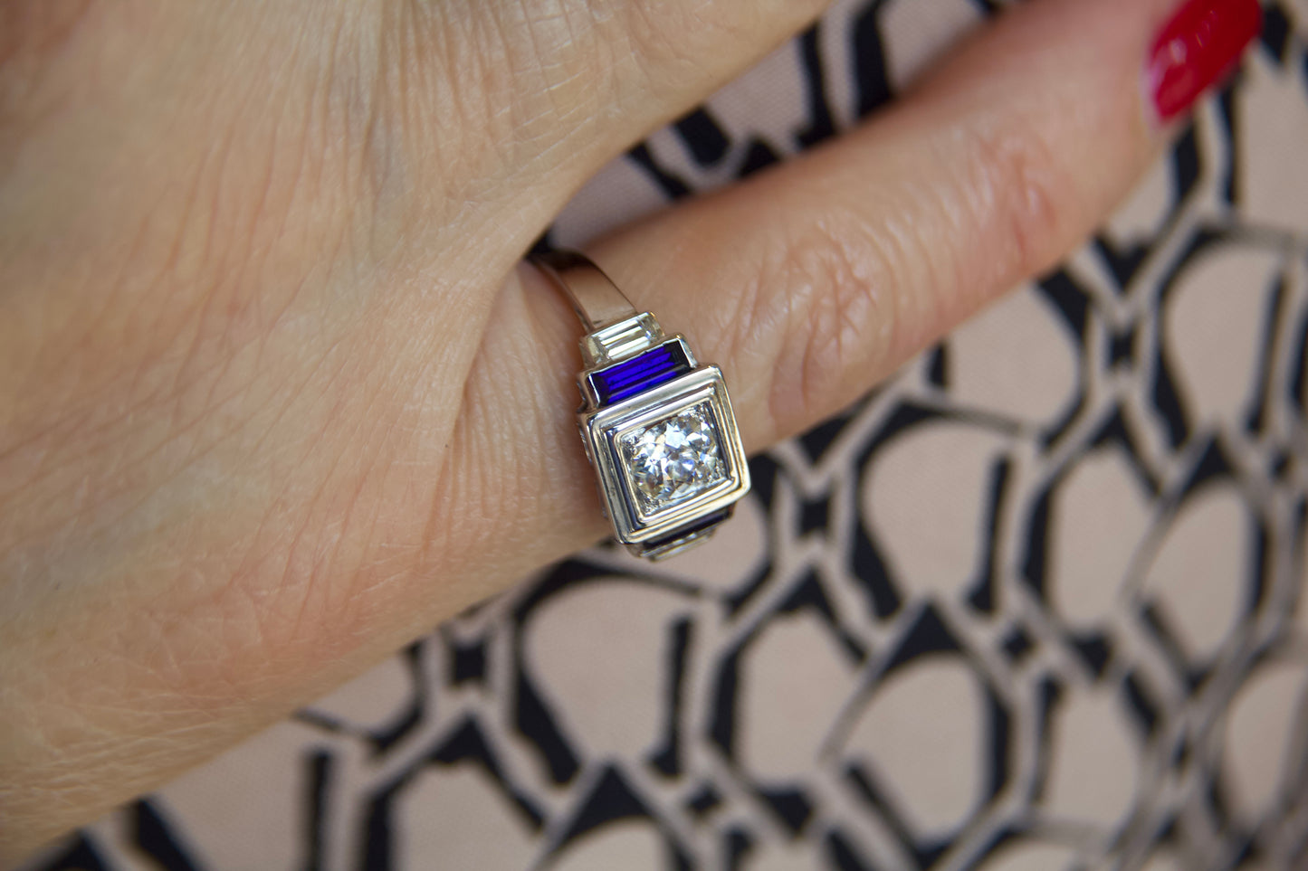 Anello solitario 0,77ct Art Decò 1930' francese