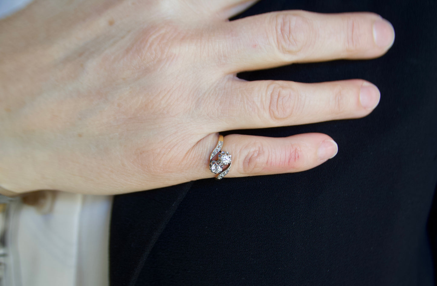 Anello Toi & Moi  Art Nouveau Francese