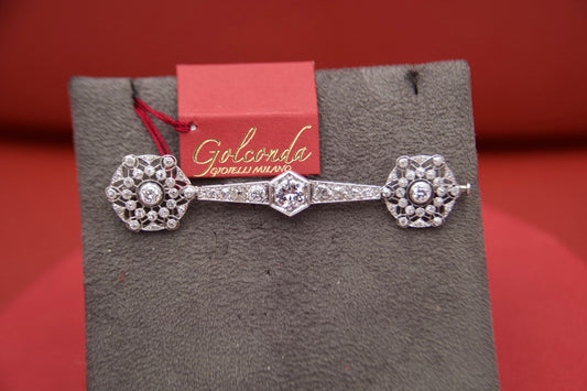 Spilla Art Decò barretta rosoni