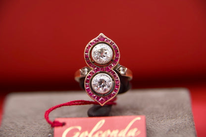 Anello toi moi con rubini calibrati