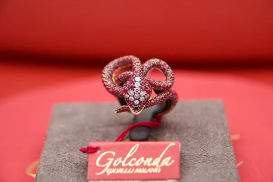 Snake Ring with Rubies and Diamonds