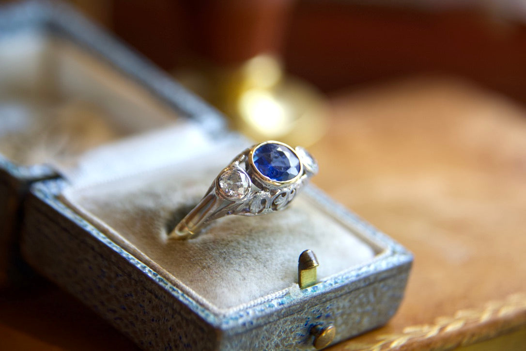 Early 1900s "unheated" sapphire ring