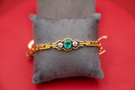 Bracciale Liberty con smeraldo e diamanti