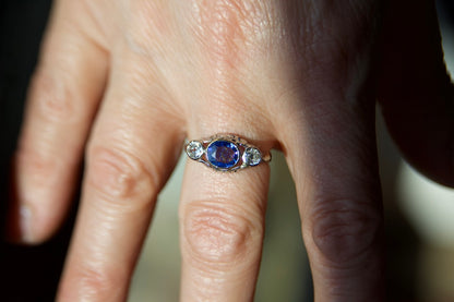 Early 1900s "unheated" sapphire ring