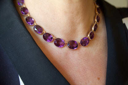 Collana Riviere di ametiste in oro rosa