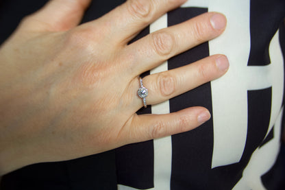 Engraved 1920s platinum solitaire