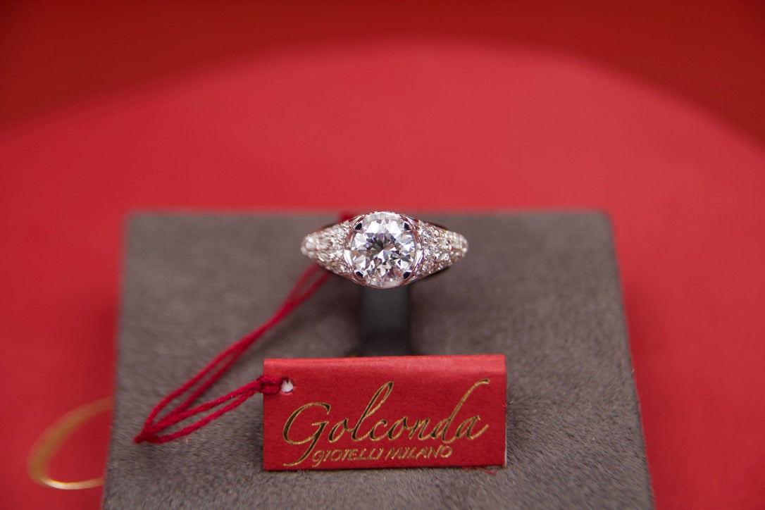 Anello solitario Stile Art Decò