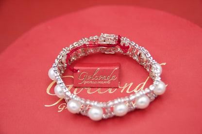1960s pearl and diamond bracelet