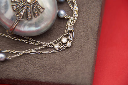 Art Deco mother-of-pearl heart necklace