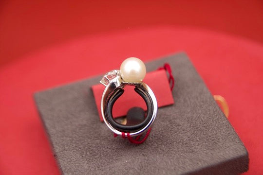 Anello toi &  moi con diamante e perla