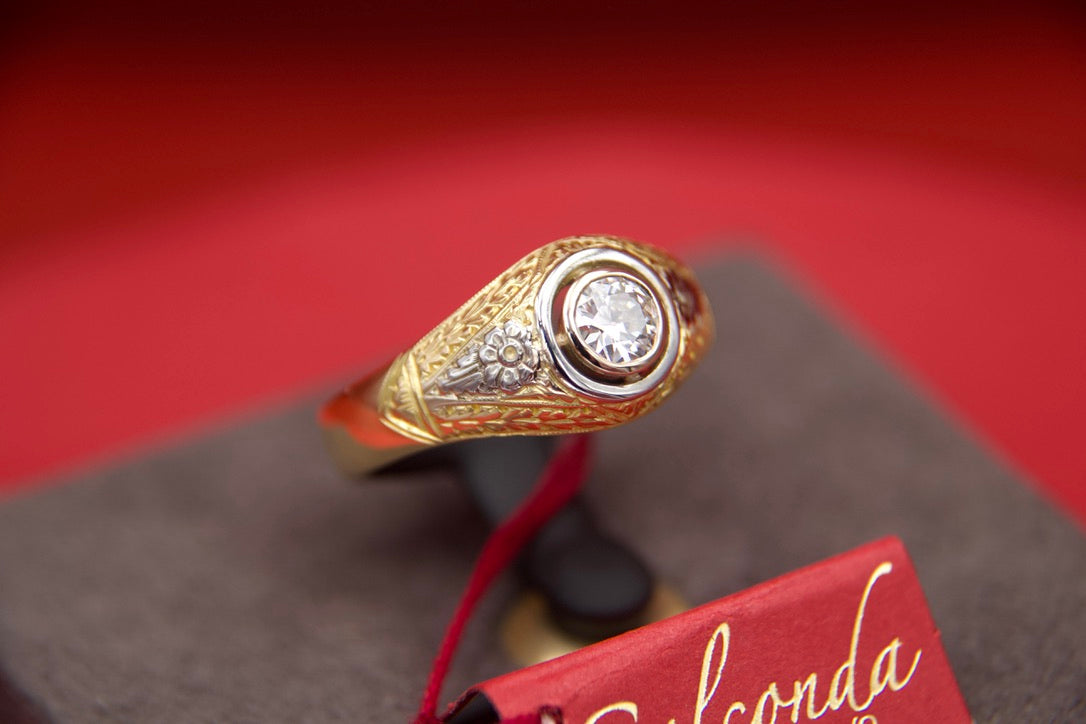 Anello solitario UNISEX "Art Nouveau"