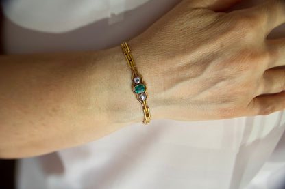 Bracciale Liberty con smeraldo e diamanti