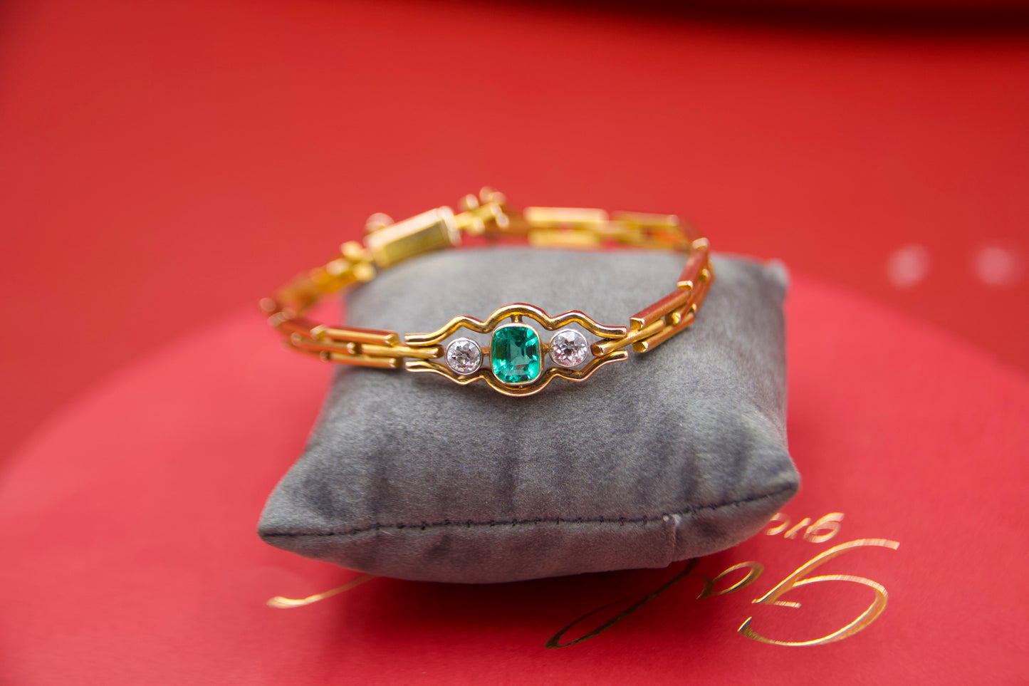 Bracciale Liberty con smeraldo e diamanti