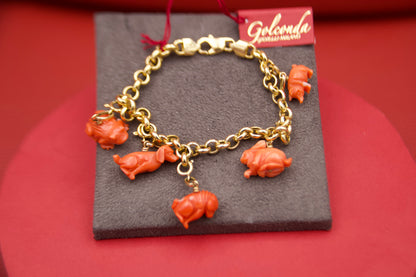 Bracciale vintage con charms animalier