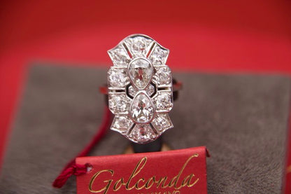Anello "Art Deco" con diamanti