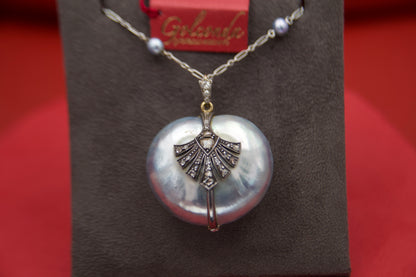 Art Deco mother-of-pearl heart necklace