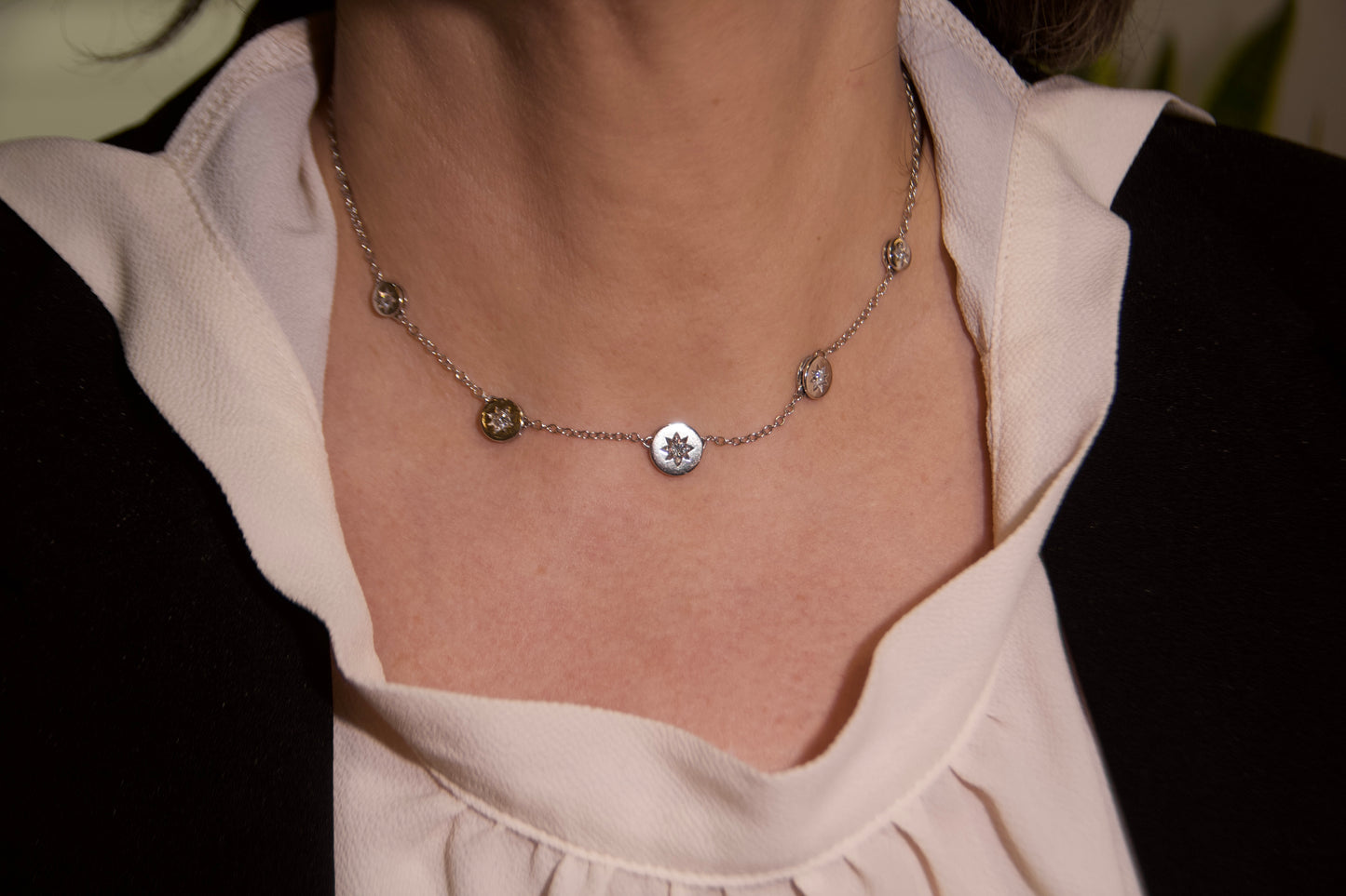 Antique style diamond necklace