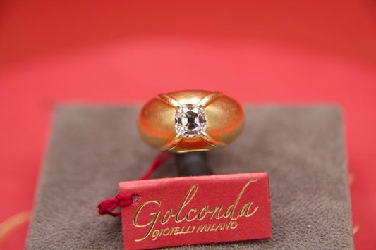 Dome ring with old-cut diamond