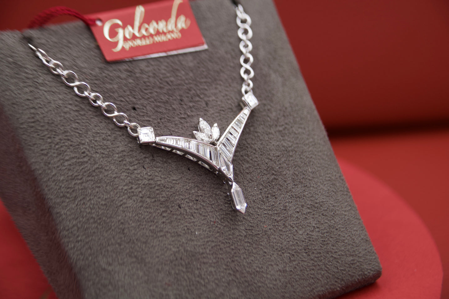 Fancy diamond necklace