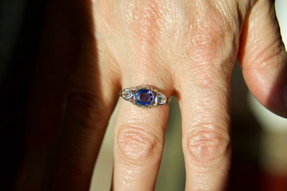 Early 1900s "unheated" sapphire ring