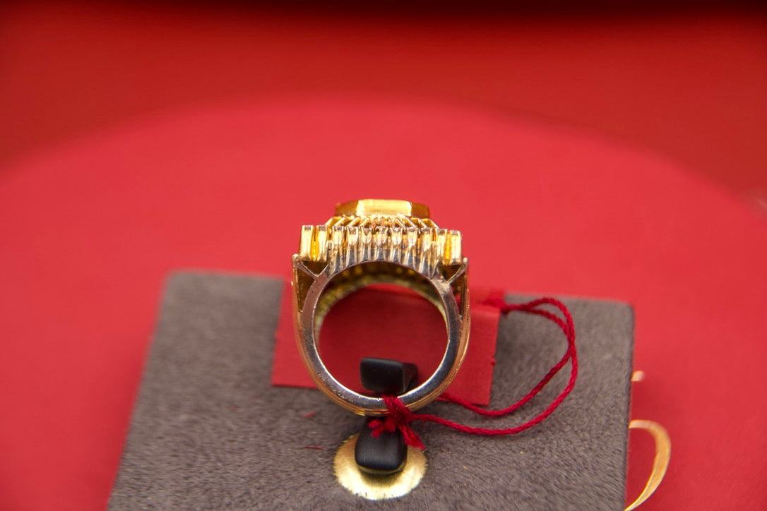 Anello Cocktail anni 50 con smeraldo