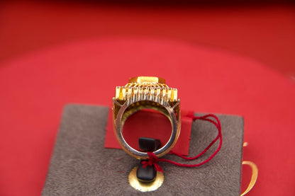 Anello Cocktail anni 50 con smeraldo