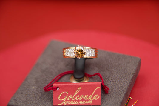 Anello  con diamante fancy cognac