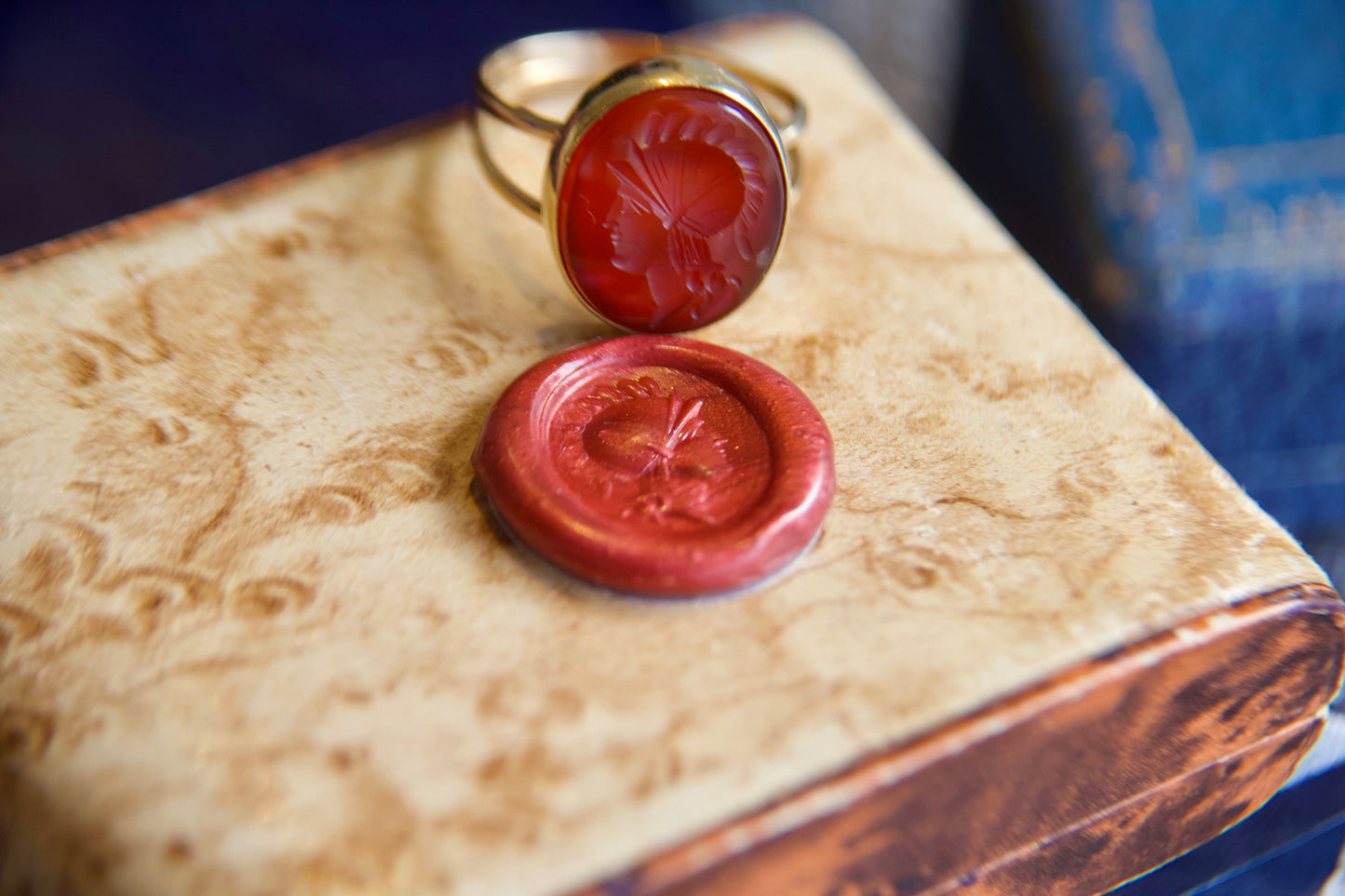 Vintage Ring with "Carnelian Engraved"