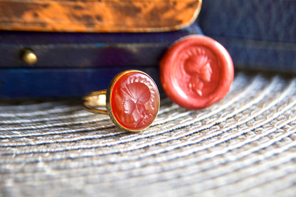 Vintage Ring with "Carnelian Engraved"