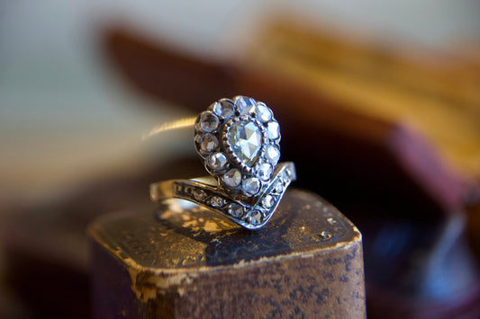 Vintage "Victorian" Ring with Rose Cut Diamonds