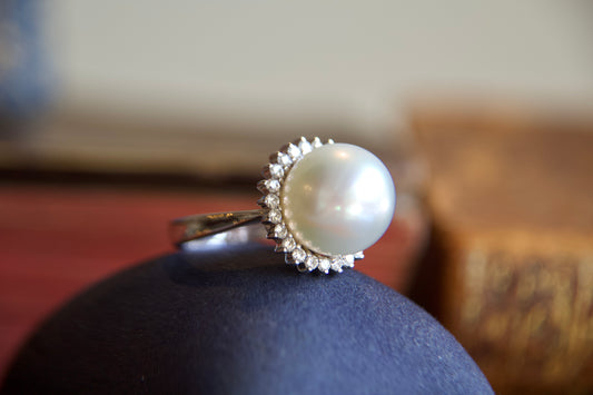 Anello con perla perla Australiana di 14mm