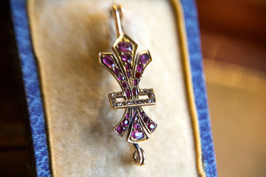 Victorian Ruby Brooch