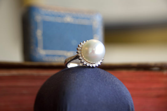 Anello con perla perla Australiana di 14mm
