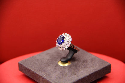 Anello cocktail zaffiro