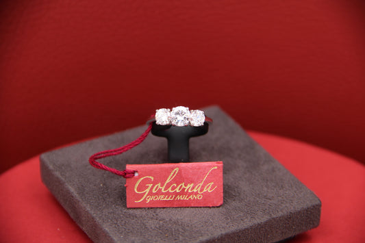 Trilogy ring with diamonds
