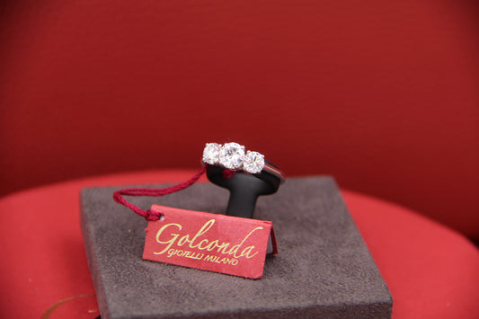 Trilogy ring with diamonds