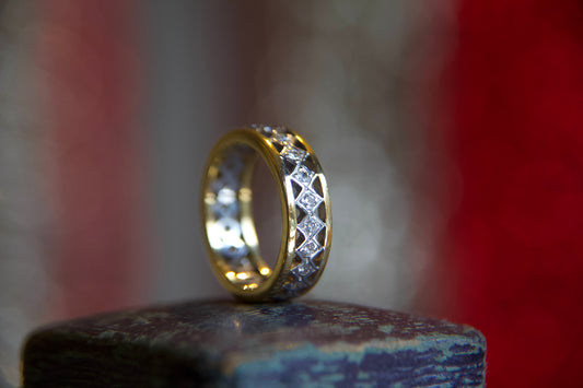 Vintage "Girodito" ring in 18kt gold and diamonds