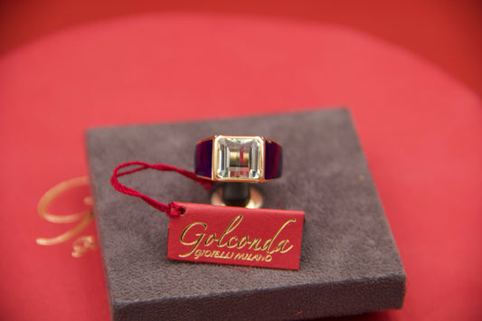 Ring with enamel and heliodor