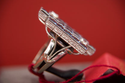 Art Deco ring with sapphires