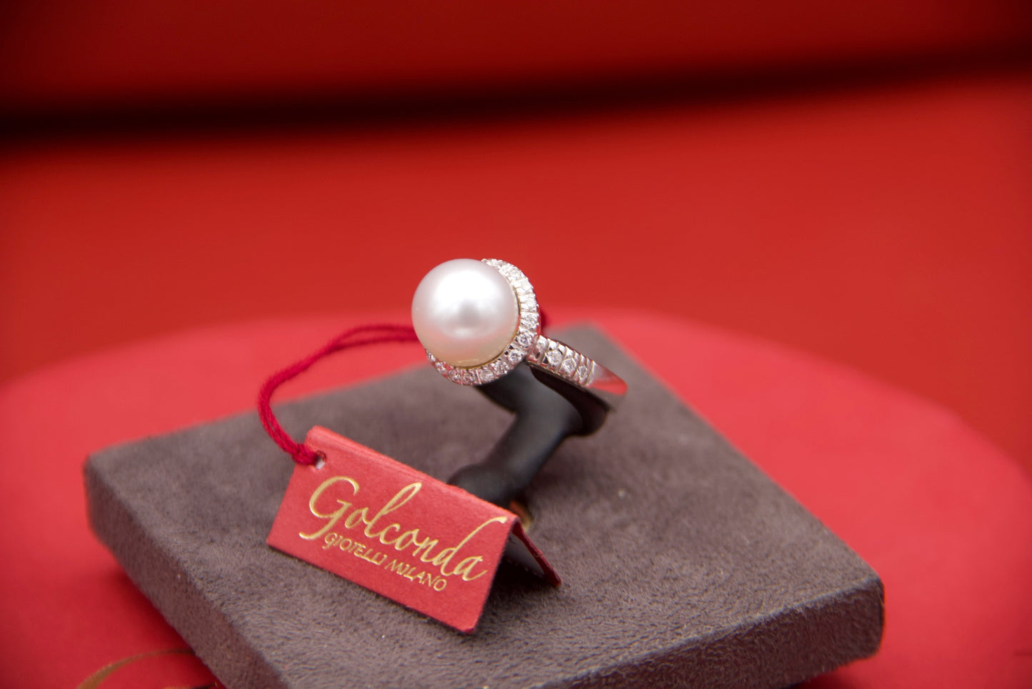 Anello  halo con perla South Sea