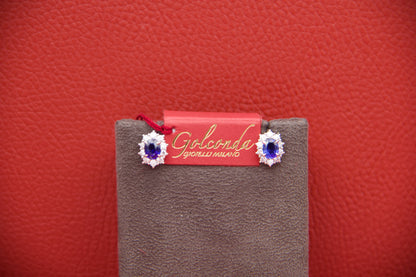Daisy earrings with sapphires