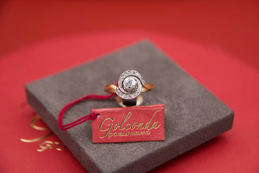 Tourbillon ring with diamonds
