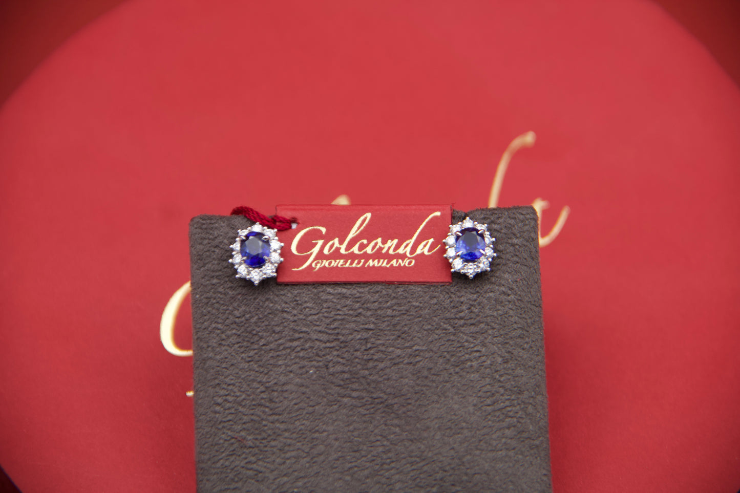 Daisy earrings with sapphires