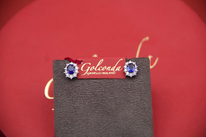 Daisy earrings with sapphires